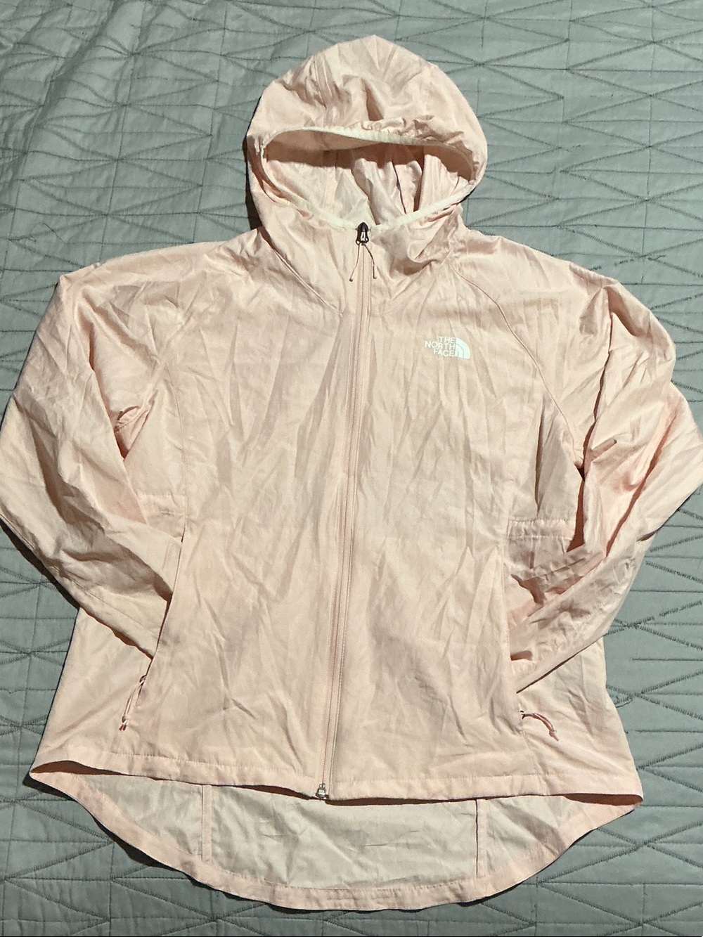 The North Face Light Pink Hooded Windbreaker Jacket